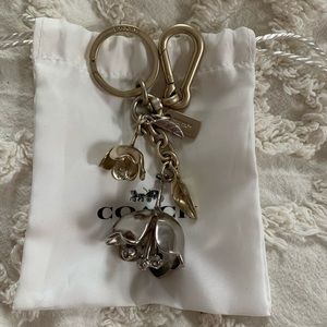 Coach tea rose keychain bag charm
